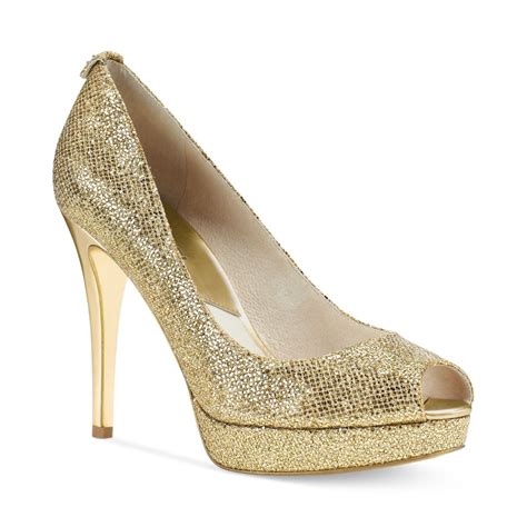 pumps gold michael kors|michael kors gold heels.